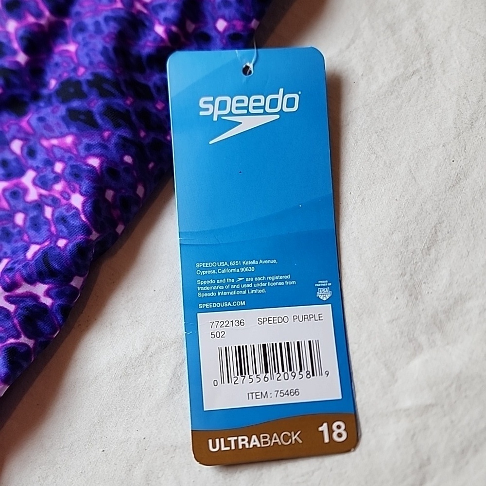Speedo One-Piece Racerback Swimsuit Size 18 Purple & Pink NWT - Picture 3 of 6